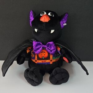 Animated Halloween Decor Vampire Plush Black and Purple